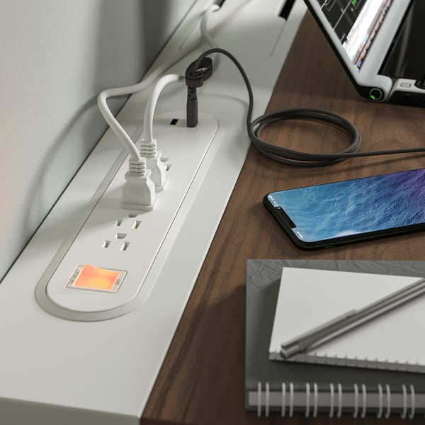MITTZON Mesa sentado/de pie, eléctrico chapa de nogal/blanco, 47 1/4x23 5/8 "