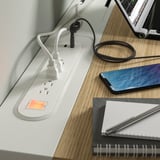 MITTZON Mesa sentado/de pie, eléctrico chapa de roble/blanco, 47 1/4x23 5/8 "