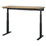 MITTZON Mesa sentado/de pie, eléctrico chapa de roble/negro, 63x23 5/8 "