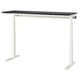 MITTZON Mesa sentado/de pie, eléctrico chapa fresno teñida en negro/blanco, 63x23 5/8 "