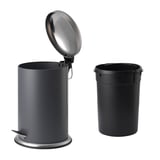 MJÖSA Cubo con pedal, gris oscuro, 3 gal