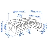 MORABO Módulo seccional, 4 plazas, +chaise longue/Gunnared verde claro/madera