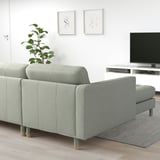 MORABO Módulo seccional, 4 plazas, +chaise longue/Gunnared verde claro/madera