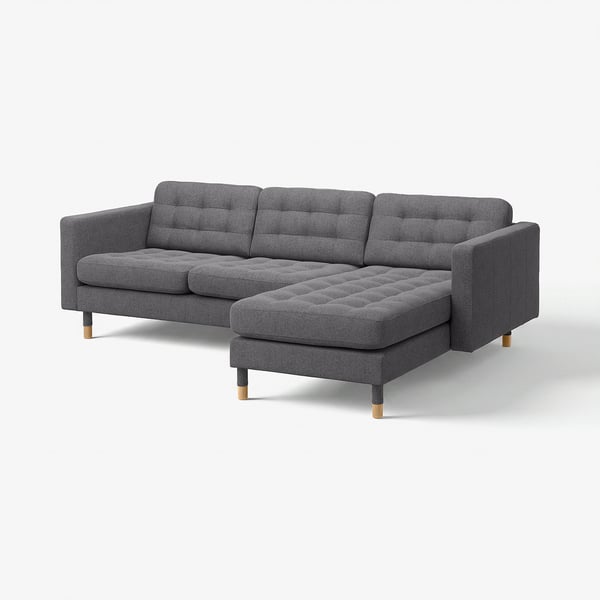 MORABO Módulo seccional, 4 plazas, Gunnared gris oscuro/madera