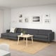 MORABO Sofá 5 plazas+chaise longues, Gunnared gris oscuro/madera