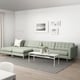 MORABO Sofá 5 plazas+chaise longues, Gunnared verde claro/metal