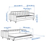 MORABO Sofá cama, Gunnared verde claro/madera