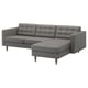 MORABO Sofá, +chaise longue/Grann/Bomstad verde gris/madera