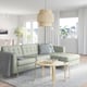 MORABO Sofá, +chaise longue/Gunnared verde claro/metal