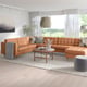 MORABO Sofá esquinero 6plz+chaise lounge, Grann/Bomstad marrón dorado/metal