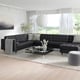MORABO Sofá esquinero 6plz+chaise lounge, Grann/Bomstad negro/metal