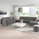 MORABO Sofá esquinero 6plz+chaise lounge, Grann/Bomstad verde gris/madera
