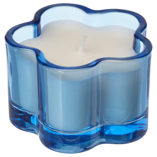 MORKULLA Vela aromática recipiente de vidrio, Lila varios colores, 12 hr