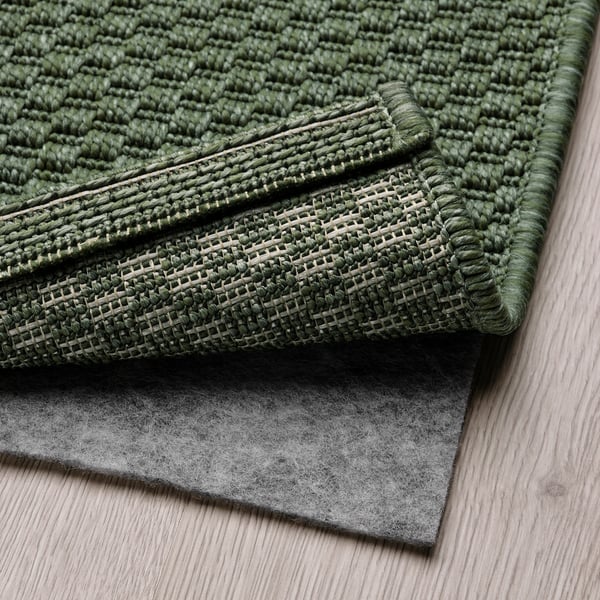 MORUM Alfombra interior/exterior, verde oscuro, 7.87x10 '