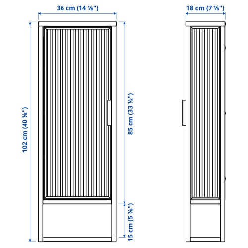 MOSSJÖN Gabinete pared+estantes/puerta vdr, antracita, 14 1/8x7 1/8x40 1/8 "