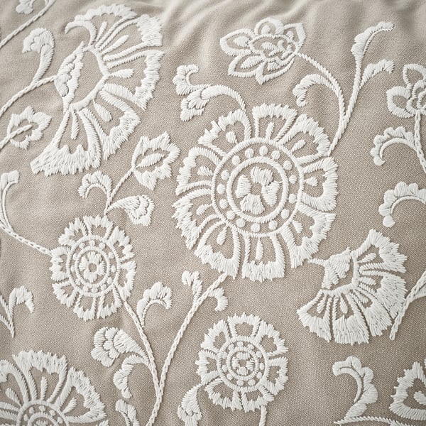 MURSENAP Cojín, beige blanco/bordado, 16x23 "