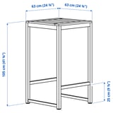 NÄMMARÖ Mesa de bar+2 taburetes, ext, teñido en marrón claro, 24 3/4x24 3/4 "