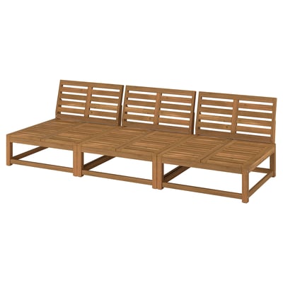 NÄMMARÖ Módulo seccional, 3 plazas, exterior/teñido en marrón claro, 95 5/8 "