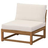 NÄMMARÖ Sillón modular, exterior teñido en marrón claro/Frösön/Duvholmen beige, 31 7/8 "