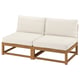 NÄMMARÖ Sofá modular, 2 plazas, exterior teñido en marrón claro/Frösön/Duvholmen beige, 63 3/4 "