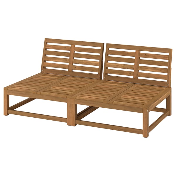NÄMMARÖ Sofá modular, 2 plazas, exterior/teñido en marrón claro, 63 3/4 "