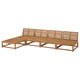 Opción: NÄMMARÖ Sofá modular 4 plazas+chaise longue, exterior/teñido en marrón claro, 127 1/2 "