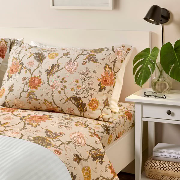 NÄSSELKLOCKA Juego de sábanas, gris-beige claro, Tamaño queen