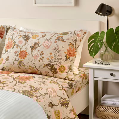 NÄSSELKLOCKA Juego de sábanas, gris-beige claro, Tamaño queen