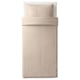 NATTJASMIN Funda nórdica+funda(s) de almohada, beige claro, Tamaño twin