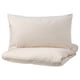 NATTJASMIN Funda nórdica+funda(s) de almohada, beige claro, Tamaño King