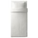 NATTJASMIN Funda nórdica+funda(s) de almohada, blanco, Tamaño twin