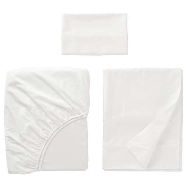 NATTJASMIN Juego de sábanas, blanco, Tamaño twin