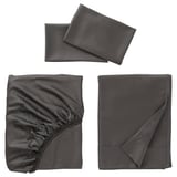 NATTJASMIN Juego de sábanas, gris oscuro, Tamaño full/doble