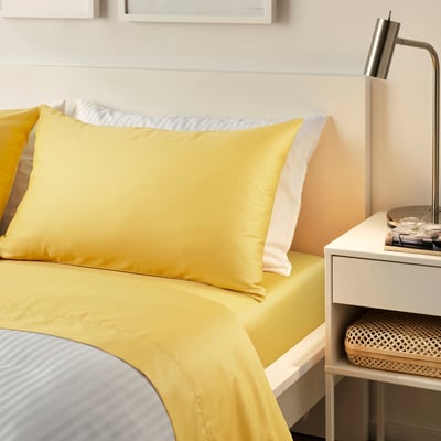 NATTJASMIN Sábana encimera, amarillo, Tamaño queen