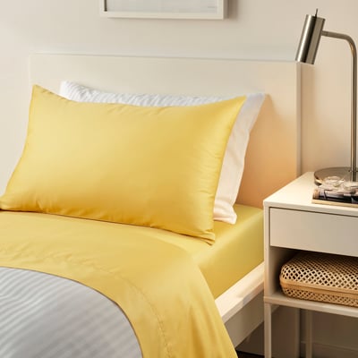 NATTJASMIN Sábana encimera, amarillo, Tamaño twin