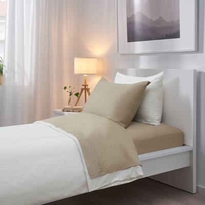 NATTJASMIN Sábana encimera, beige, Tamaño twin