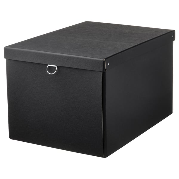 NIMM Caja de almacenaje+tapa, negro, 13 ¾x19 ¾x11 ¾ "