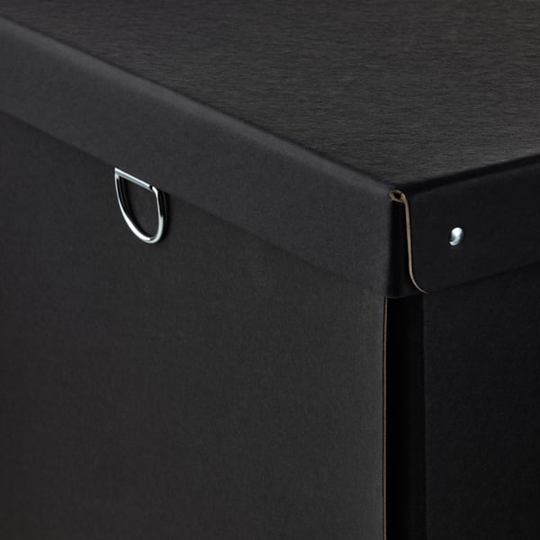 NIMM Caja de almacenaje+tapa, negro, 13 ¾x19 ¾x11 ¾ "