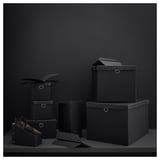 NIMM Caja de almacenaje+tapa, negro, 13 ¾x19 ¾x11 ¾ "