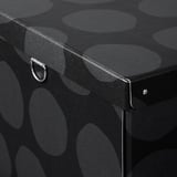 NIMM Caja de almacenamiento+tapa, a lunares gris, 13 ¾x19 ¾x11 ¾ "