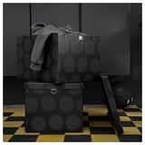 NIMM Caja de almacenamiento+tapa, a lunares gris, 13 ¾x19 ¾x11 ¾ "