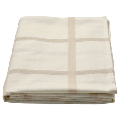 NISSÖGA Mantel, beige/blanco, 57x94 "