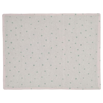 NISSÖGA Mantel individual, blanco/azul claro, 17 ¾x13 ¾ "