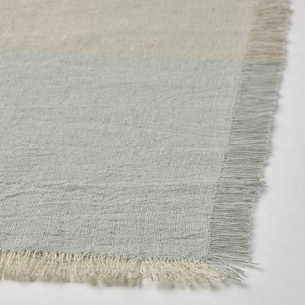 NISSÖGA Servilleta, beige/azul claro, 14x14 "