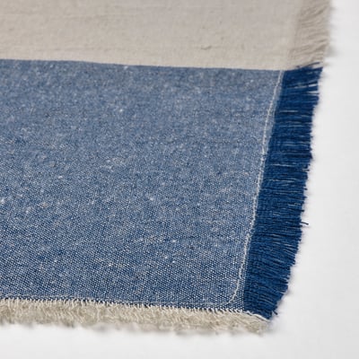 NISSÖGA Servilleta, gris/azul oscuro, 14x14 "