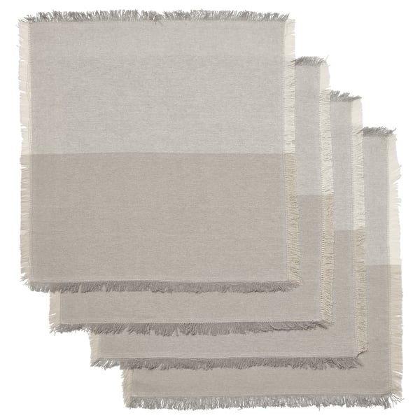 NISSÖGA Servilleta, gris/blanco, 14x14 "
