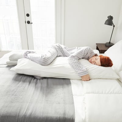 NONNEA Funda para almohada de cuerpo, blanco, 20x50 "