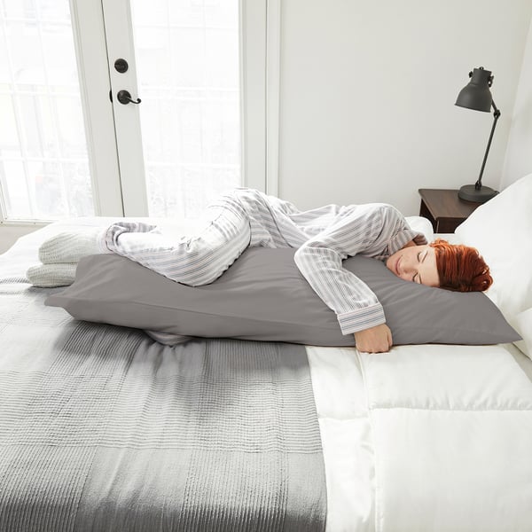 NONNEA Funda para almohada de cuerpo, gris claro, 20x50 "