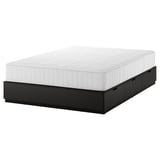 NORDLI Armazón cama+almacenaje+colchón, antracita/Vågstranda firme, Tamaño King