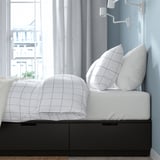 NORDLI Base de cama+almacenamiento+colchón, antracita/Vågstranda firme, Tamaño King